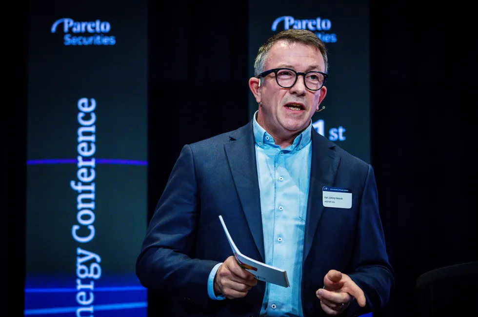 Aker BP chief executive Karl Johnny Hersvik at the Pareto Securities 2024 conference
