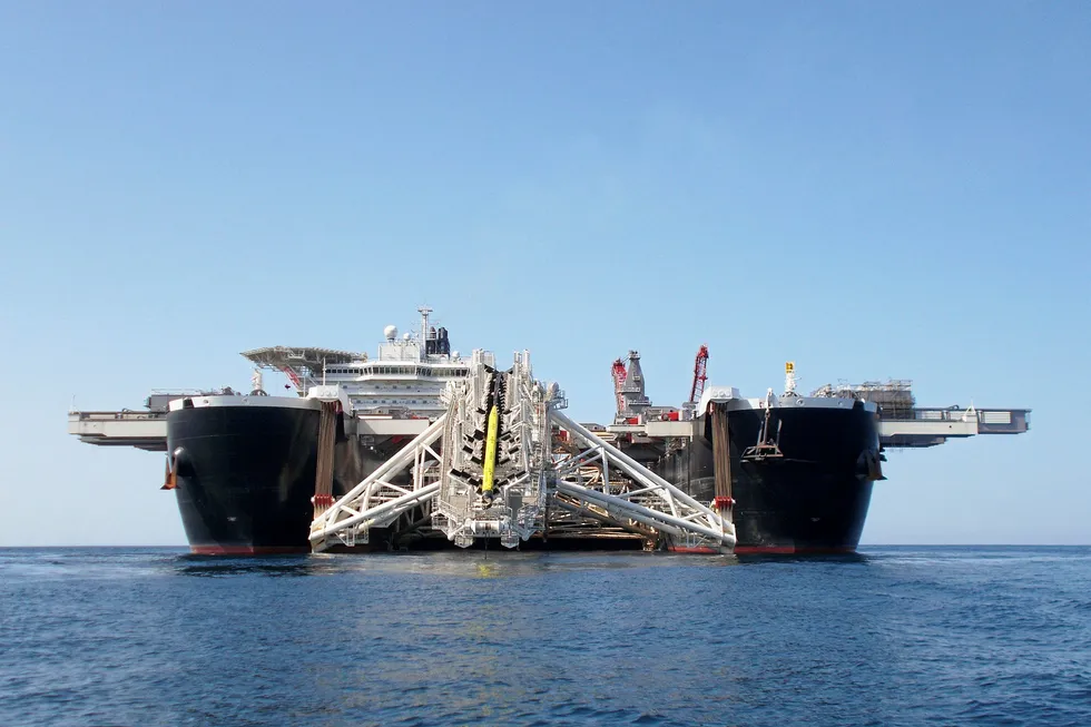 Key role: the giant Allseas pipelaying vessel Pioneering Spirit working on the Turkstream project in the Black Sea