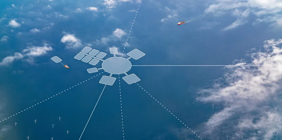 Concept image of North Sea Energy Island