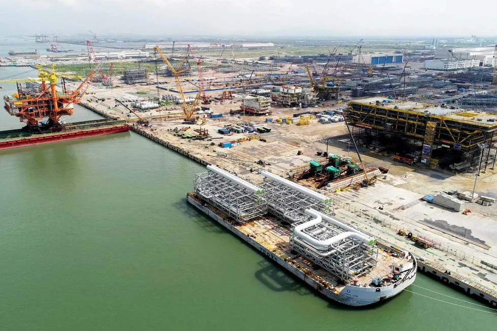 Fabrication: the COOEC-Fluor yard in Zhuhai city of Guangdong province, China