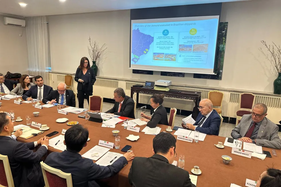Petrobras chief executive, Magda Chambriard, met with Chinese yard officials in Beijing, China, on 28 April 2025.