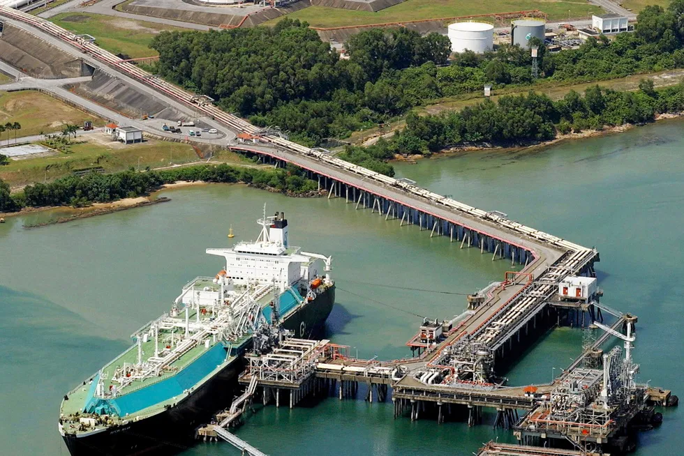 The Petronas LNG Complex at Bintulu, Sarawak, East Malaysia.