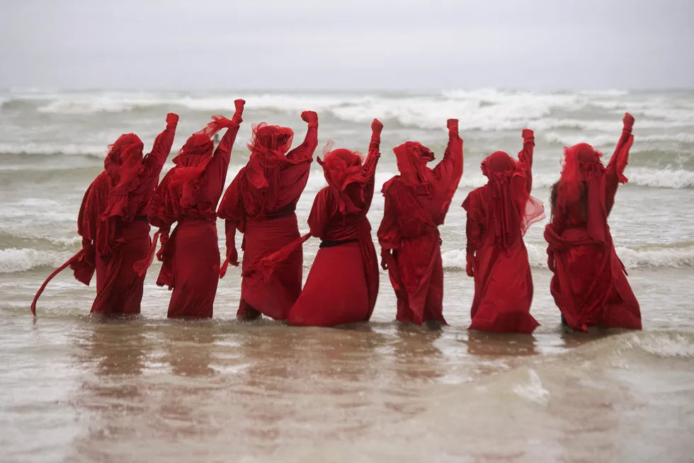 Up in arms: Extinction Rebellion members protesting late 2021 against Shell's plan to shoot seimsic offshore South Africa's southern seaboard.