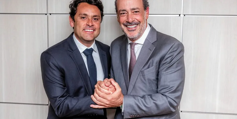 Frescatto CEO Thiago De Luca (left) will continue to lead the company while Prime Seafood President Eduardo Lobo (right) will join Frescatto's board of directors.
