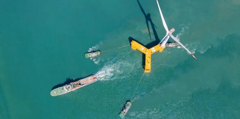 First floating wind turbine off China heads for installation at CTG project off Guangdong province