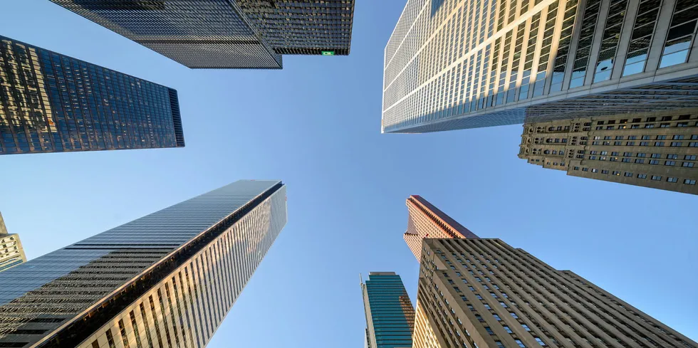 The financial district in Toronto, Canada.