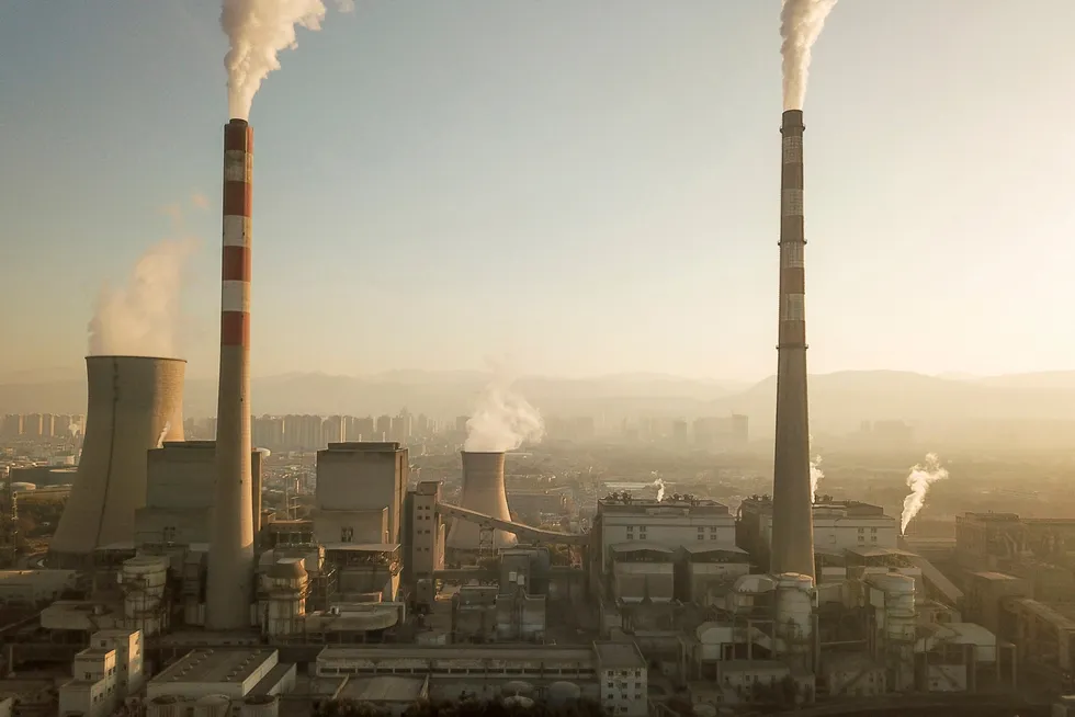 Emissions: An aerial view of a coal-fired power station in Lanzhou in northwestern China's Gansu province