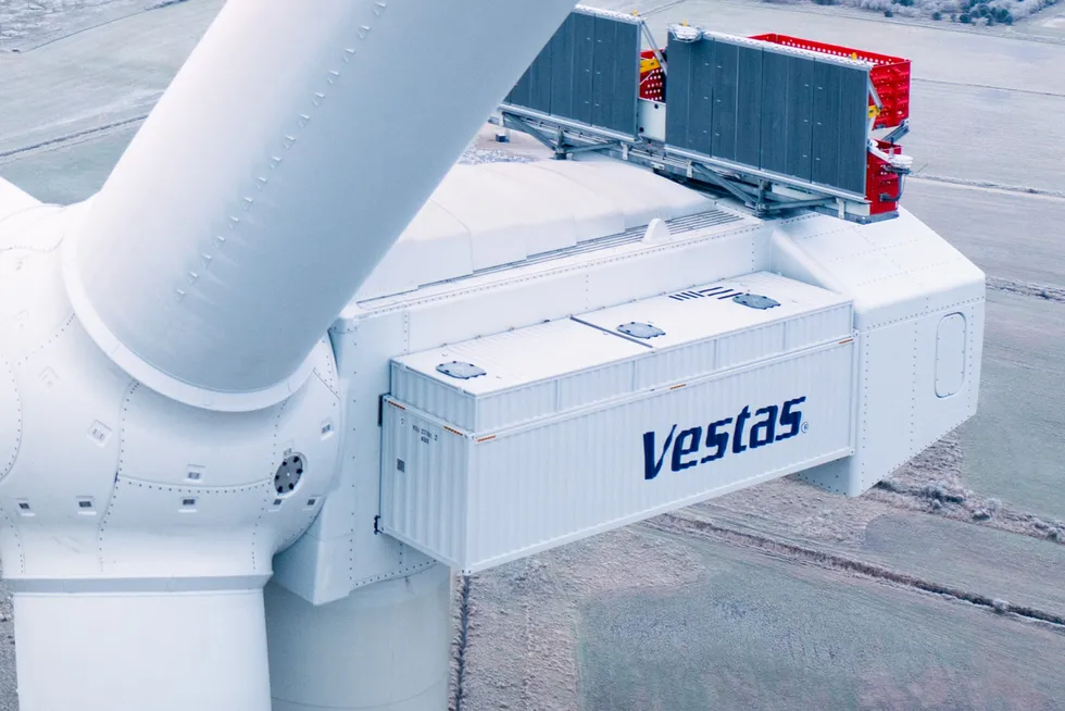 A prototype V236-15.0MW Vestas turbine installed in Denmark.