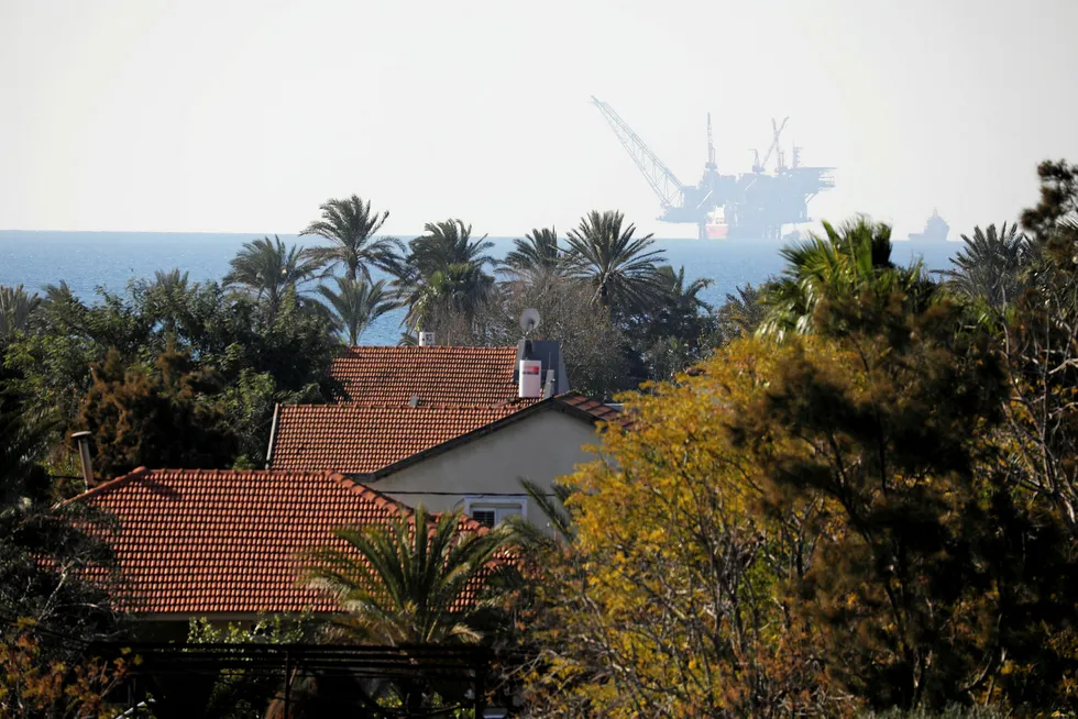 In sight: the Leviathan natural gas field in the Mediterranean Sea off northern Israel could host a floating liquefied natural gas vessel