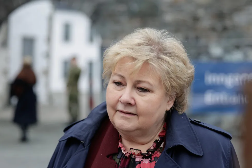 Leader of the Hoyre party and former prime minister Erna Solberg