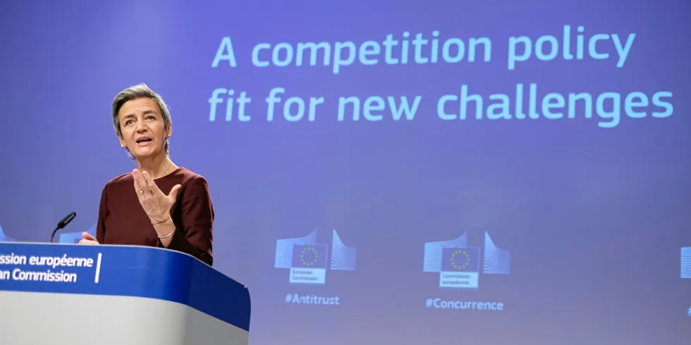 Margrethe Vestager at the EU Commission headquarters.