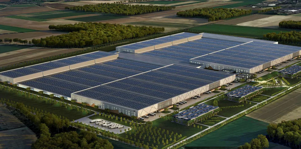 Rendering of Verkor's planned battery gigafactory.