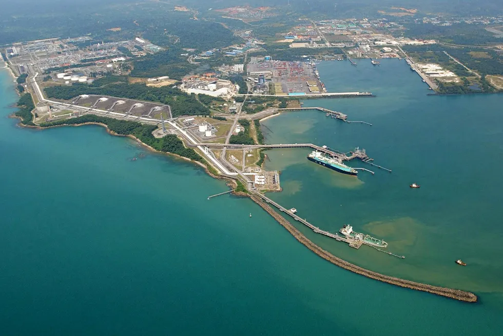 The Petronas LNG Complex near Bintulu, Sarawak, Malaysia.