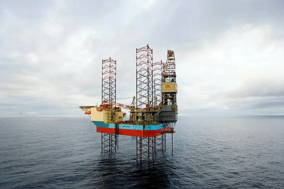 Copycat solution?: Okea could adopt similar solution for Grevling to jack-up rig Maersk Inspirer that is being converted for the Yme field Photo: MAERSK DRILLING