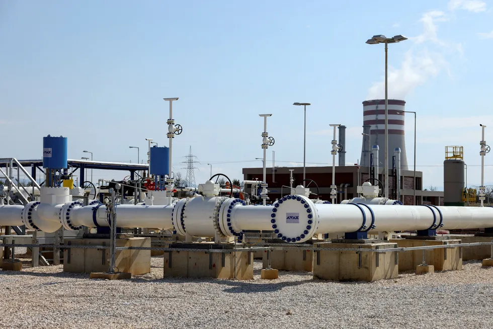 Lifeline: A segment of Interconnector Greece-Bulgaria (IGB) gas pipeline in the town of Komotini in Greece