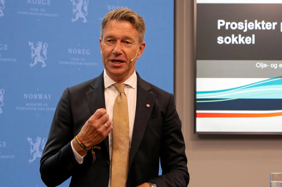 Norway's minister of Energy, Terje Aasland.