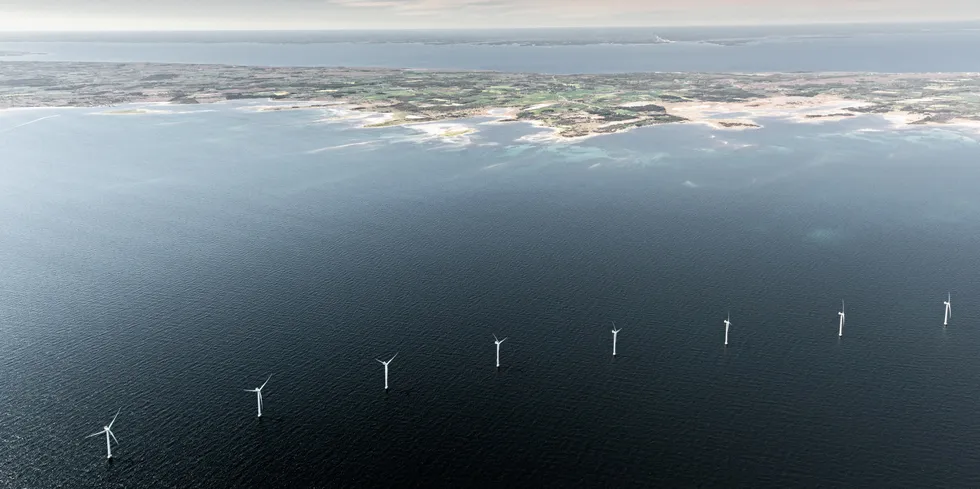 RWE's Karehamn wind farm in Sweden near the site of OX2's planned Aurora project