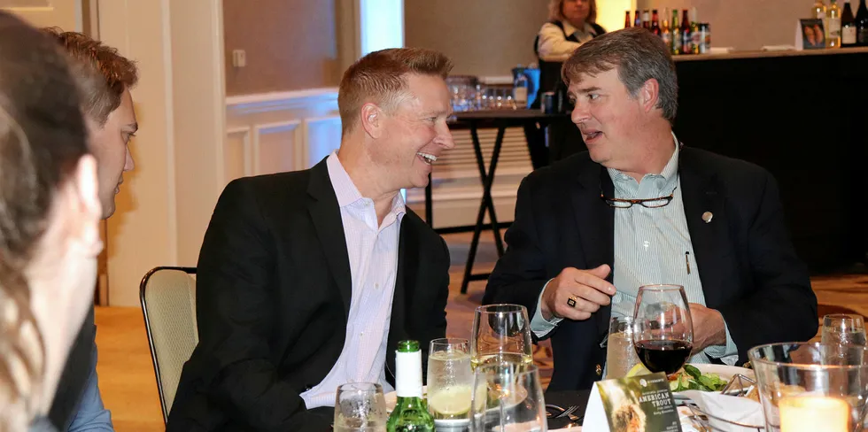 Blue Harvest CEO Keith Decker, left, says the company's recent purchased of 12 groundfish vessels formerly owned by Carlos Rafael will help the company further build a major vertically integrated groundfish powerhouse in New England.