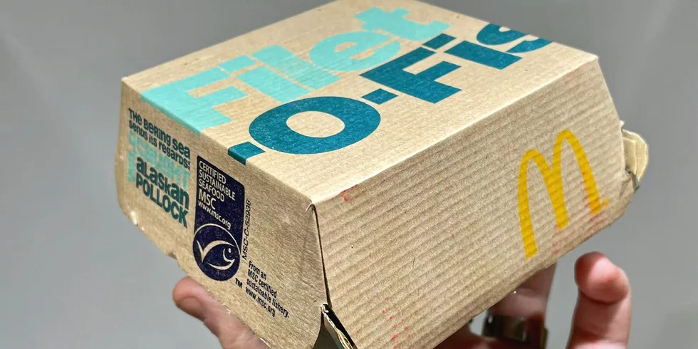Is the production gap for deep-skin Alaska pollock that is used in contracts for McDonald's Filet O Fish sandwich narrowing?