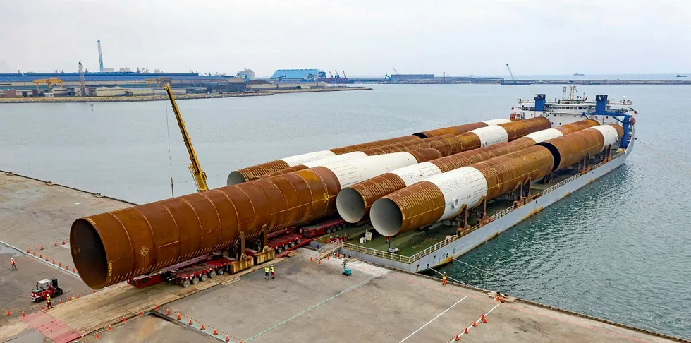 Monopiles for Taiwan's Formosa 1 offshore wind farm