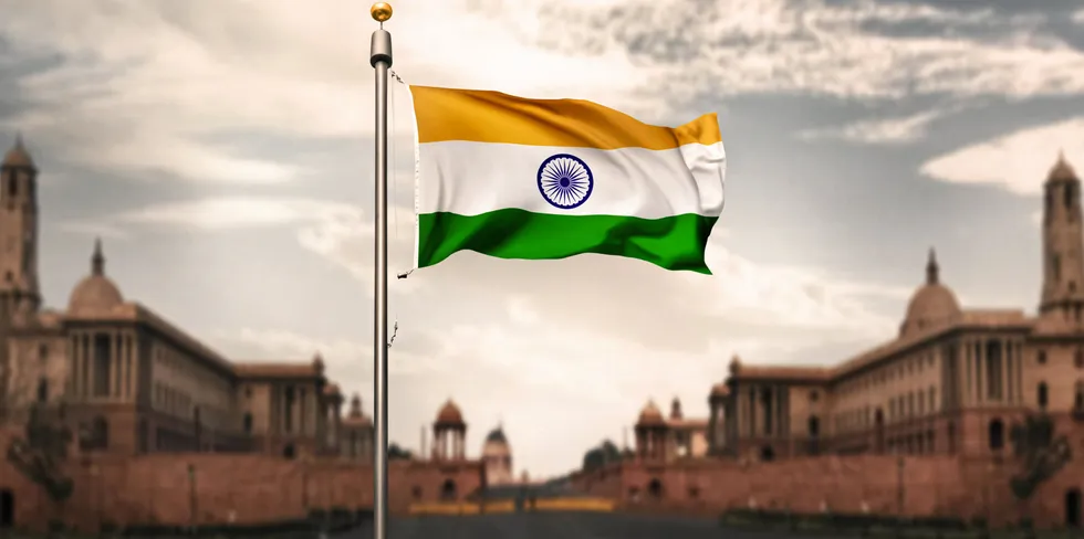 Indian Flag in Rashtrapati Bhavan, New Delhi.