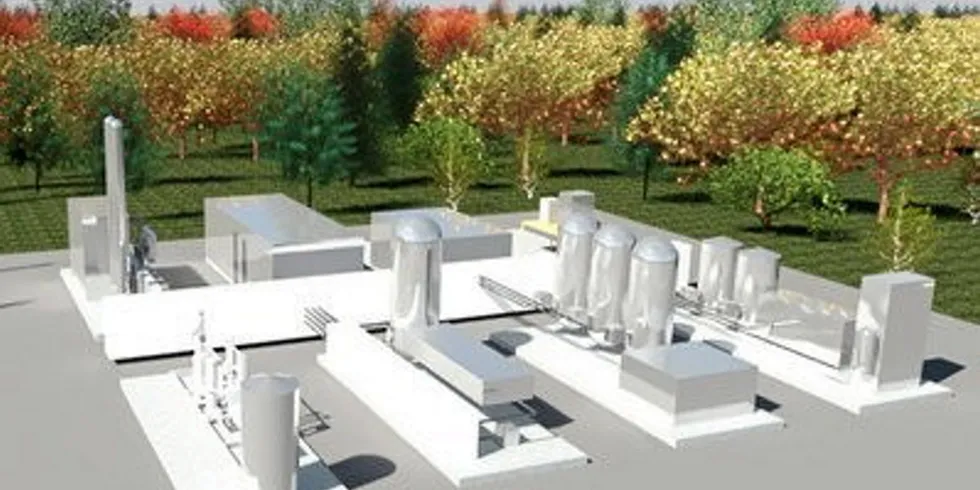 A rendering of a NovoNutrients pilot system.