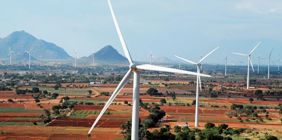 Wind farm with Siemens Gamesa turbines in India