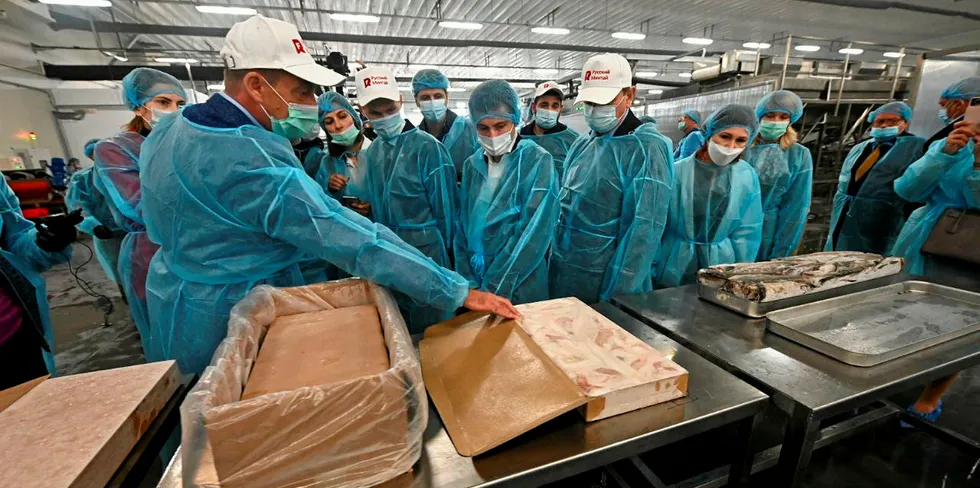 Russian Fishery Company pollock processing facility in Primoriye.