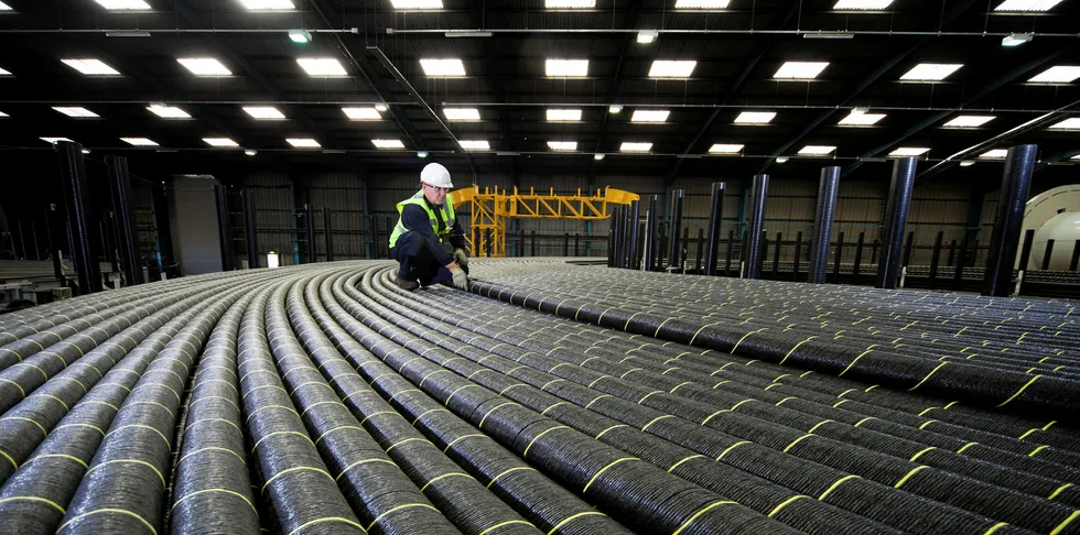 Offshore cables laid up at JDR's Hartlepool factory in the UK |