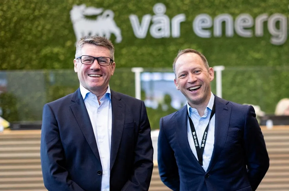 Vaar Energi chief executive Nick Walker (left) and chief operating officer Torger Rod
