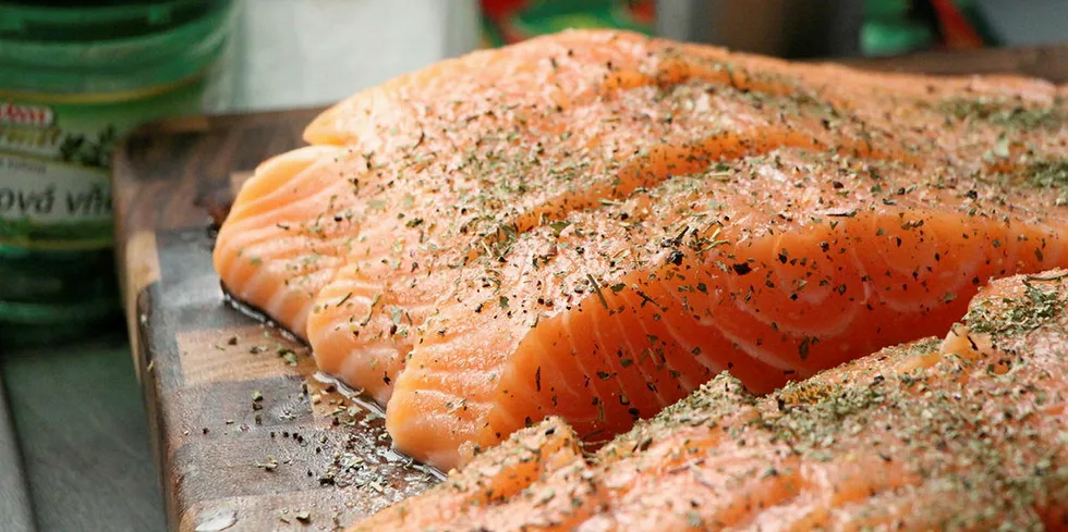 Buyers are in no rush to purchase farmed salmon in a falling market.
