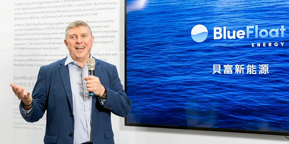 Michael Pinkerton, country manager for BlueFloat Energy in Taiwan