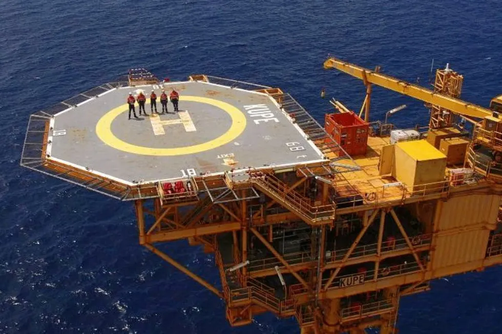 On board: the Kupe offshore production platform in the Taranaki basin