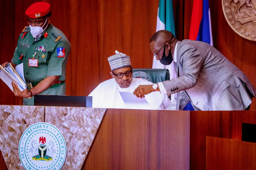 Concerns: Nigerian President Muhammadu Buhari is one of many African leaders who need to work on detailed energy transition policies or risk instability and worsening security issues