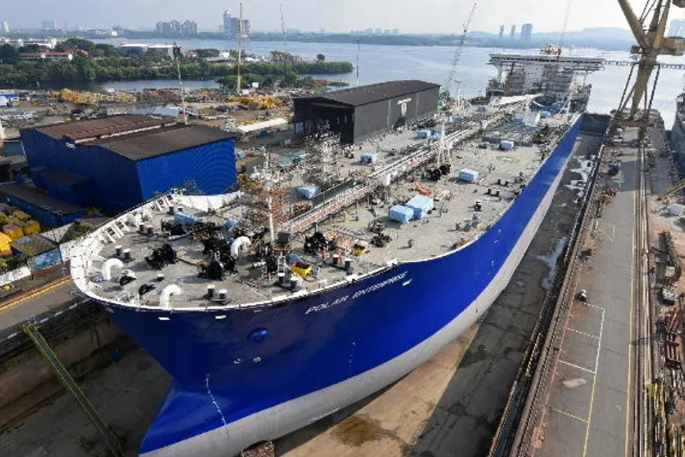 ConocoPhillips/Polar Tankers' Polar Enterprise in drydock in Singapore.