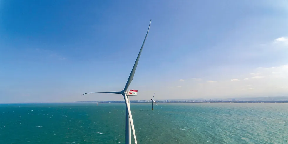 Test turbine at Formosa 1, Taiwan's first offshore project