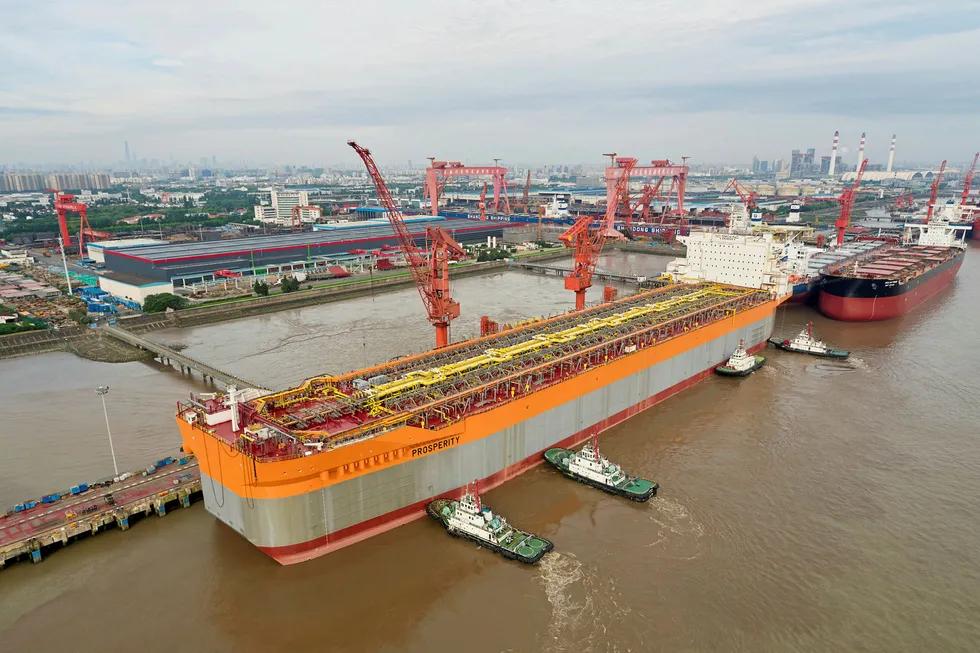 Under construction: the Prosperity FPSO will handle production from ExxonMobil's Payara development