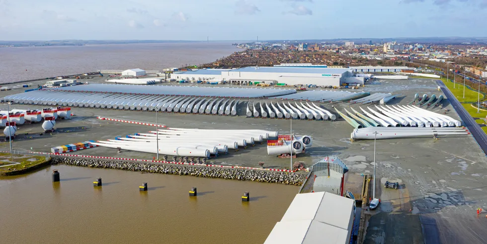 Siemens Gamesa blades stacked in Hull