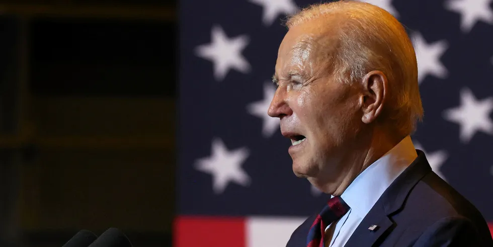 President Joe Biden speaks on renewable energy at the Philly Shipyard on July 20, 2023 in Philadelphia, Pennsylvania