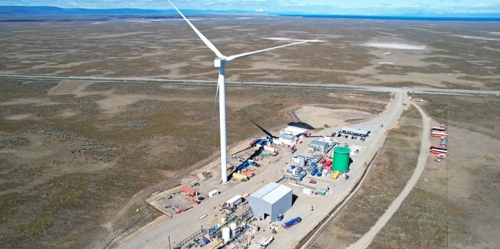 HIF's Haru Oni demonstration project in Chile, which produces synthetic fuel from wind-powered hydrogen.
