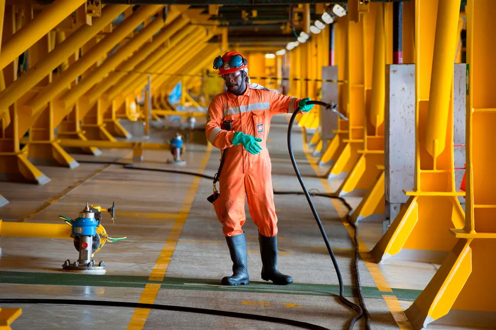New partner: A worker aboard TotalEnergies' Kaombo North floating production, storage and offloading vessel in Block 32 offshore Angola, an asset that Luanda-based Somoil will soon have a stake in thanks to its acquisition of Galp's Angolan upstream portfolio.