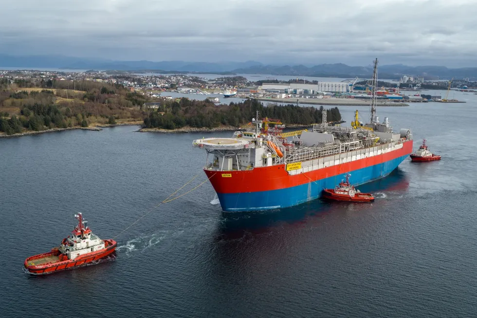 The Jotun FPSO en route to the Balder project.