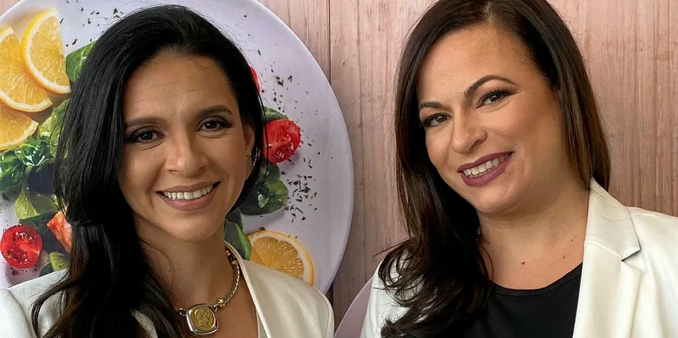 Camanchaca's Maria Valido (left) with Jennifer Mata.