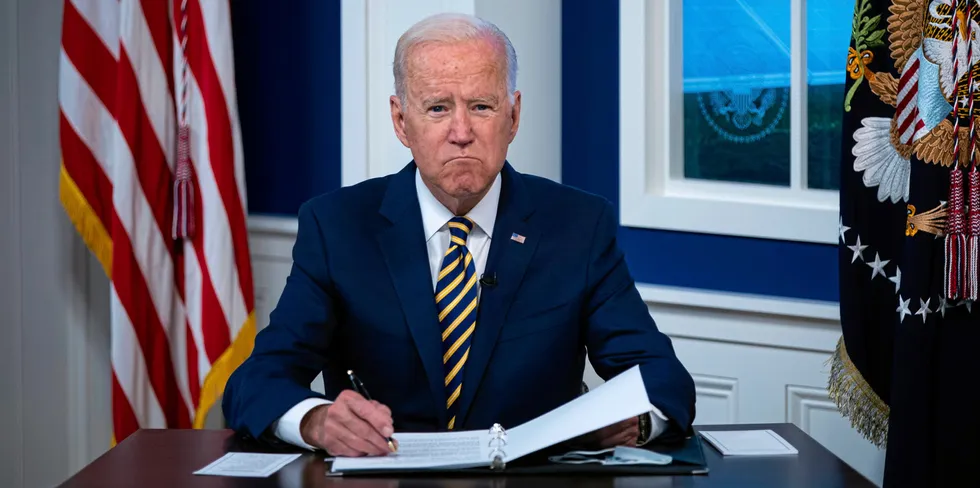 President Joe Biden during an international conference call on climate change in September last year.