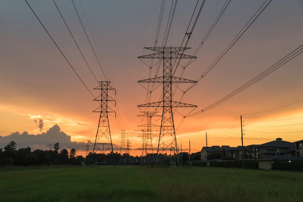 Power lines in Texas.