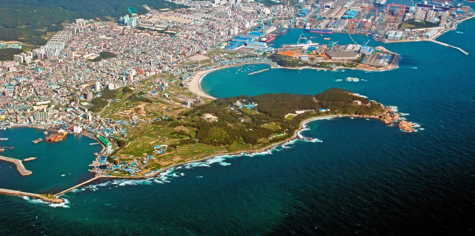 Aerial view of Ulsan, South Korea
