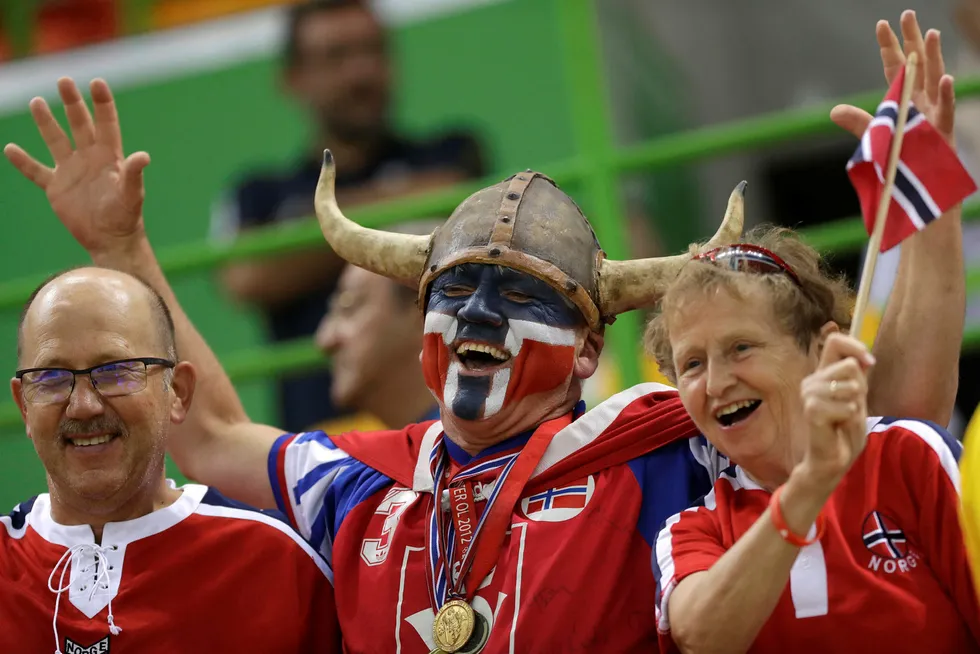 Celebrations: happy Norwegians