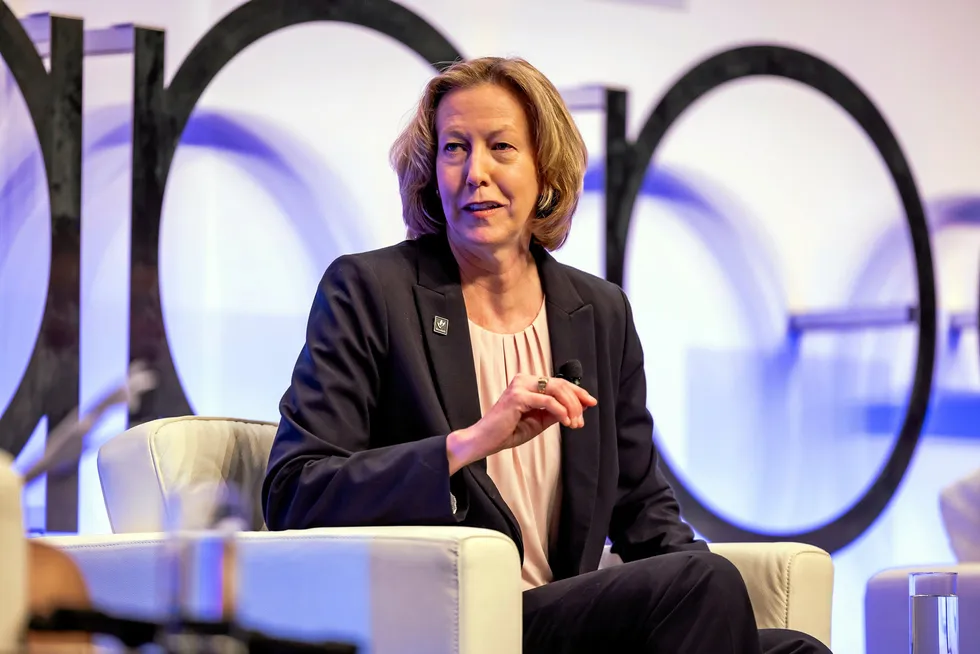 At the helm: Woodside chief executive Meg O’Neill