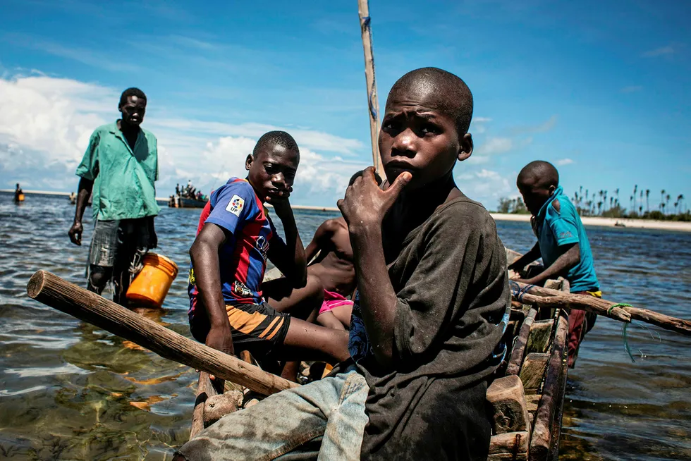 On the water: fishermen off Mozambique