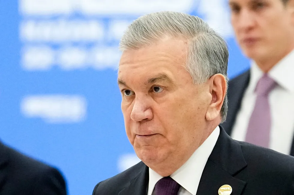 Uzbekistan President Shavkat Mirziyoyev.